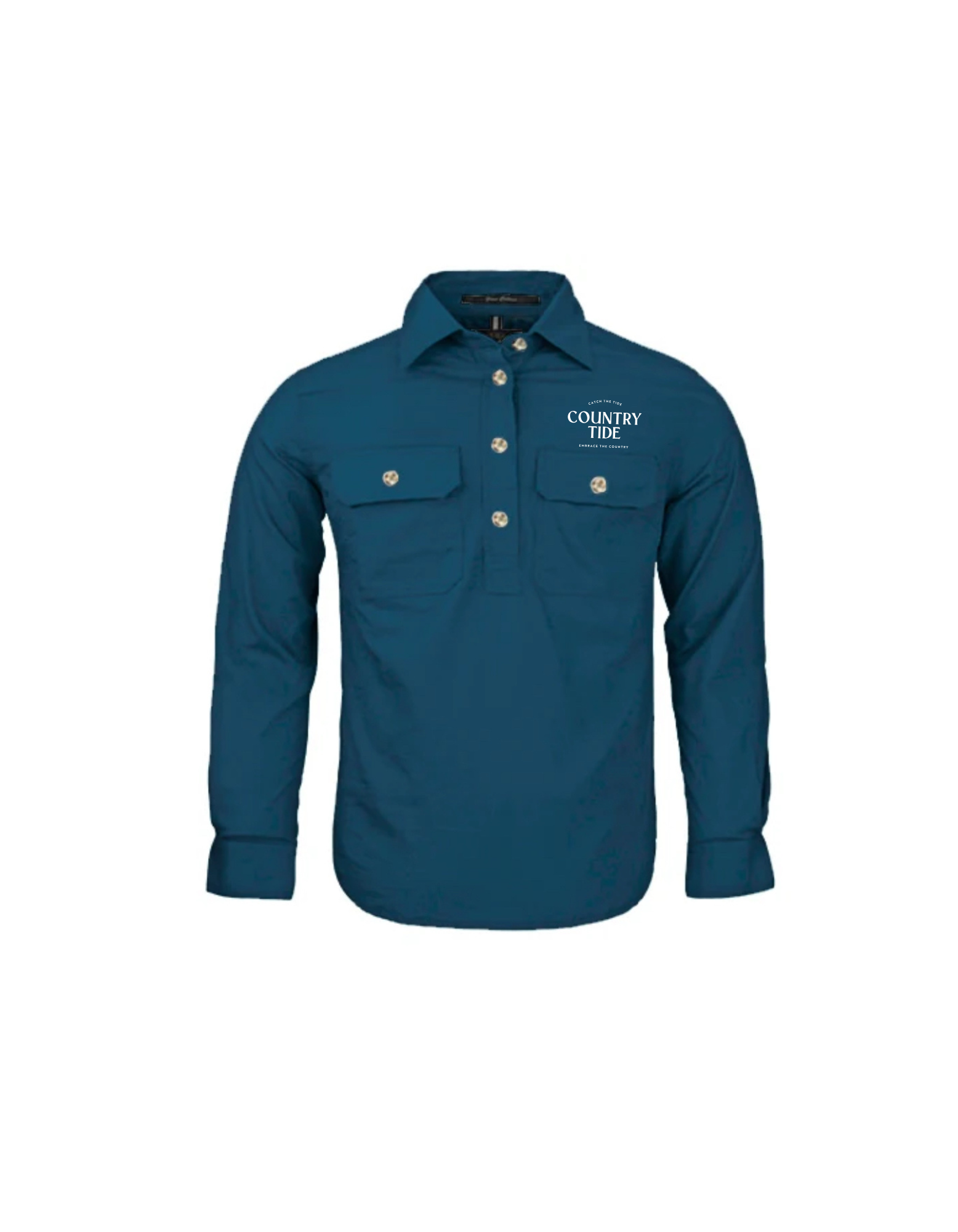Aqua Pilbara Work Shirt Kids