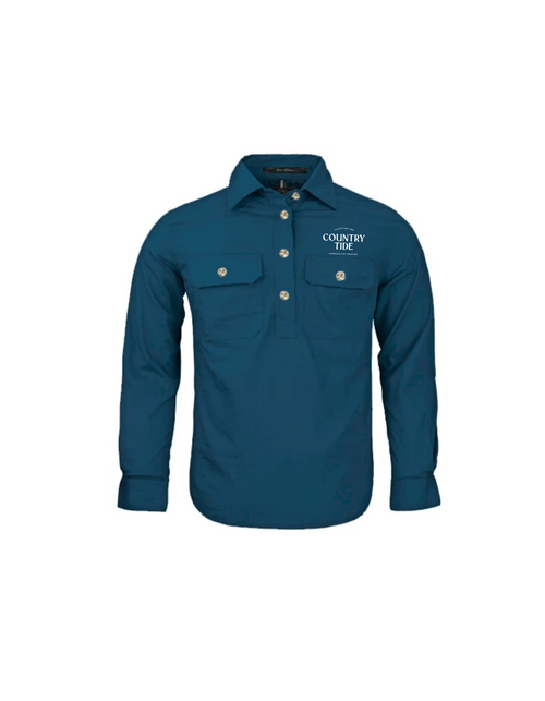 Aqua Pilbara Work Shirt Kids