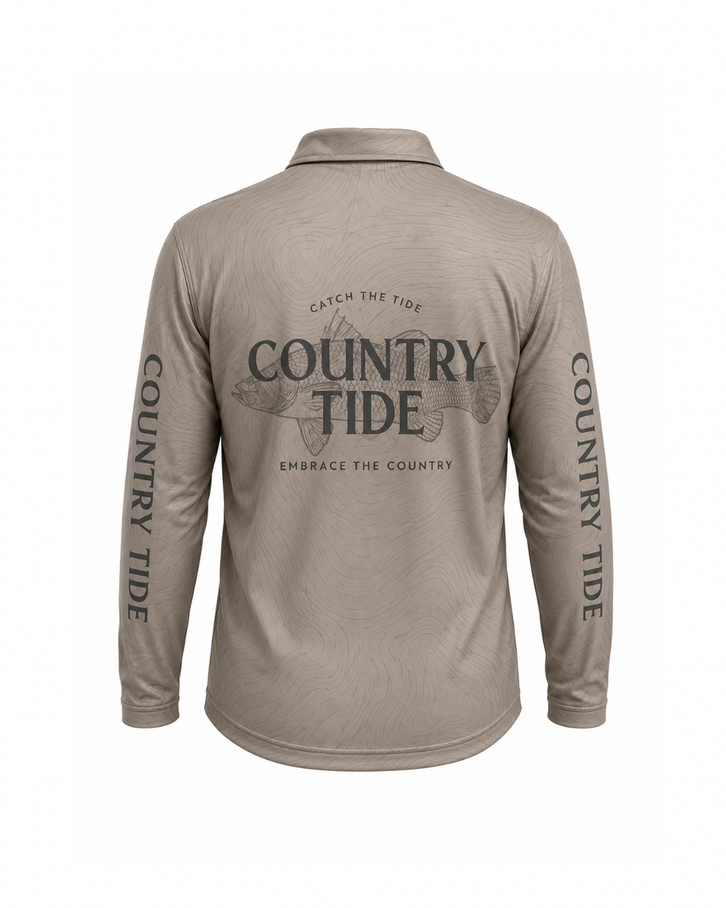 Taupe Barra Collared Adult Fishing Shirt