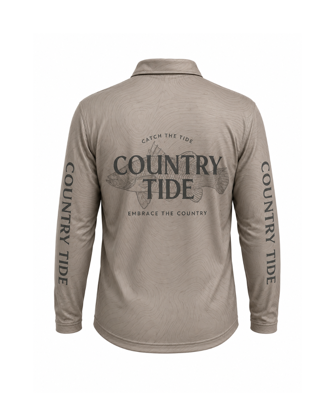 Taupe Barra Collared Adult Fishing Shirt