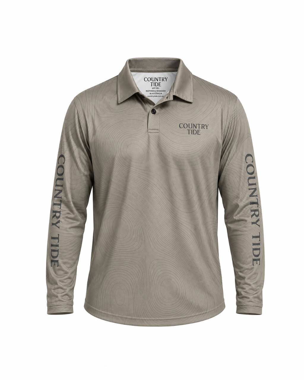 Taupe Barra Collared Adult Fishing Shirt