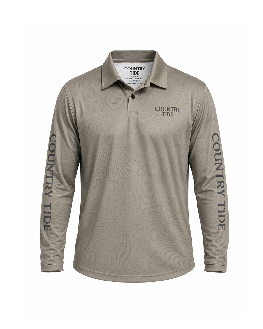 Taupe Barra Collared Adult Fishing Shirt