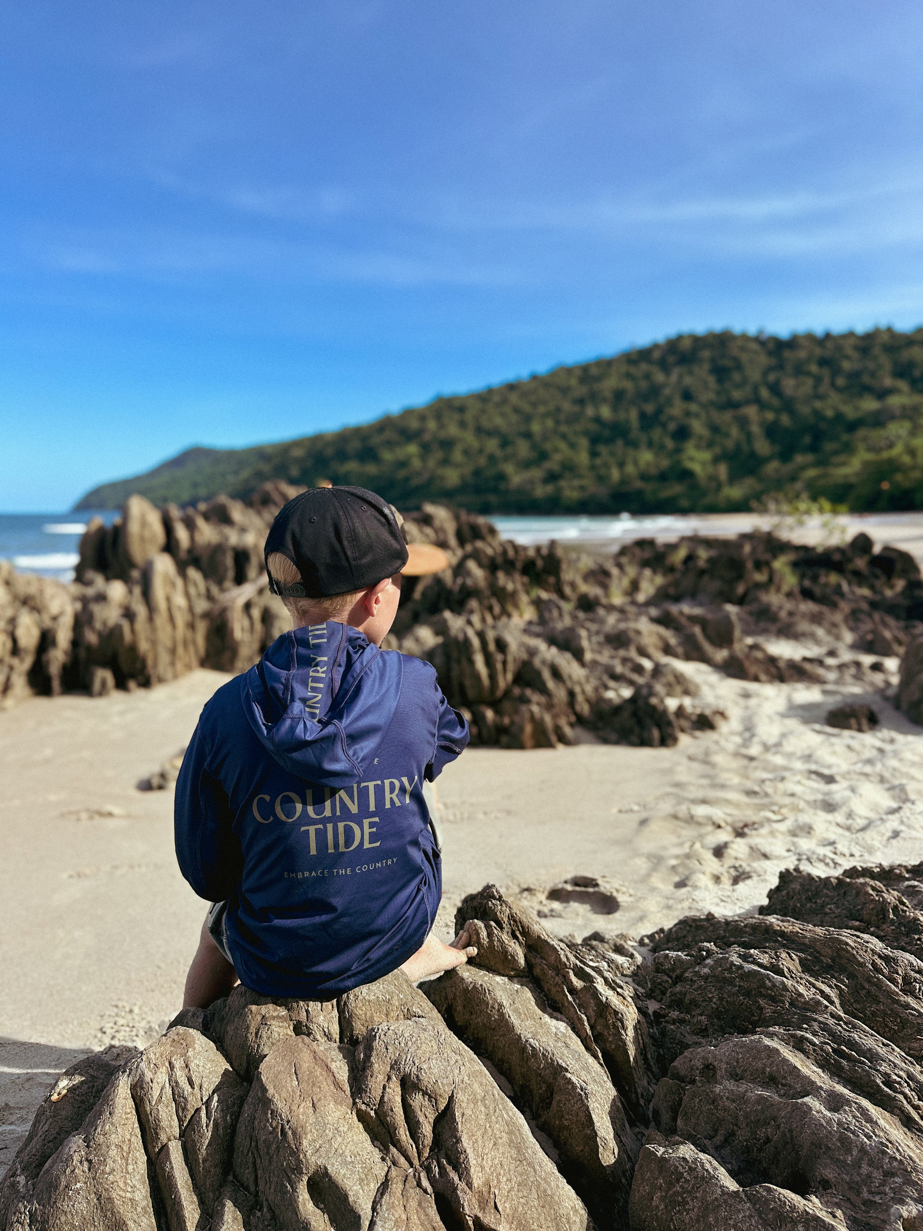 Navy Coast Hoodie Kid's/Youth Fishing Shirt