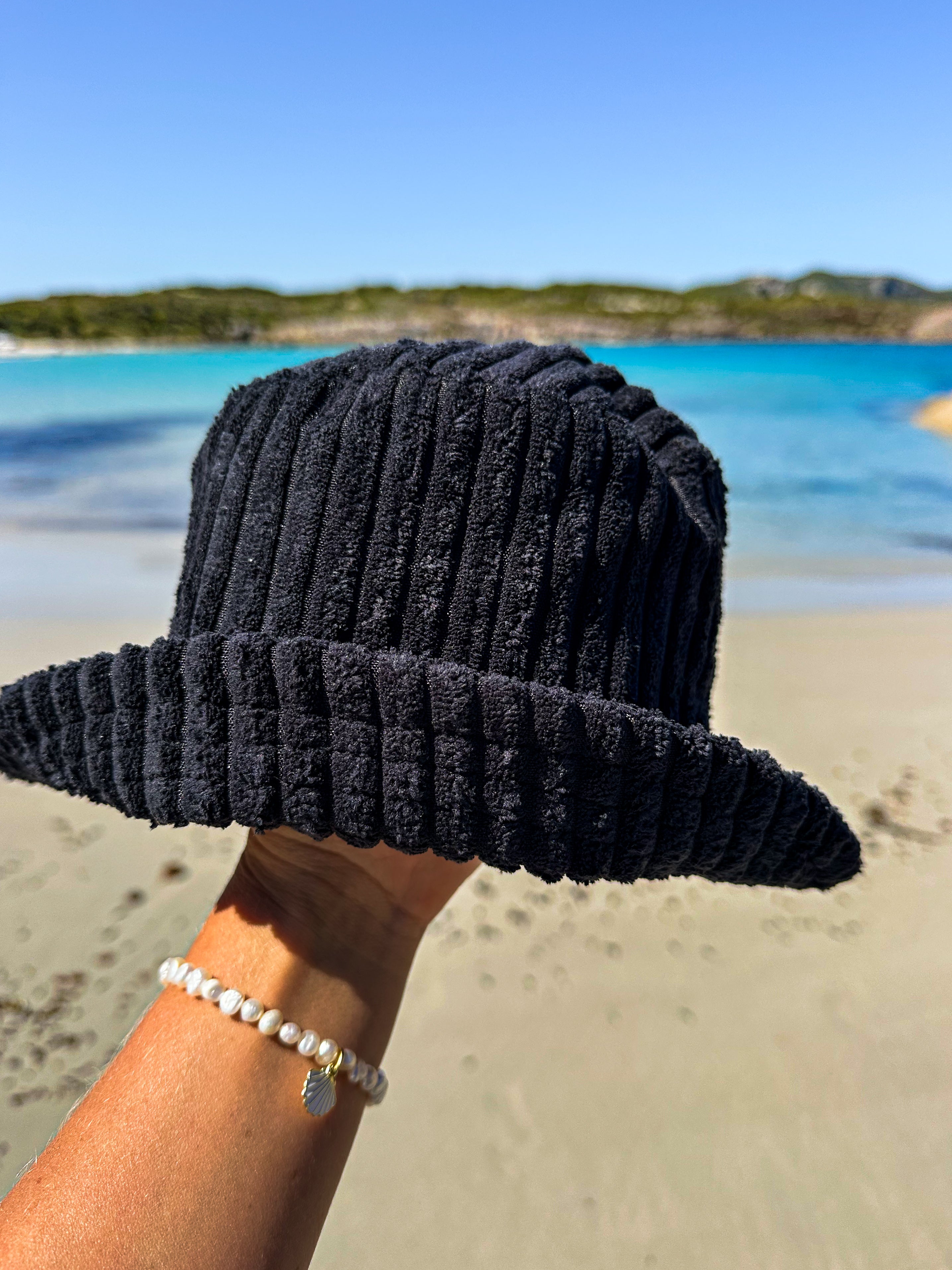 CHARCOAL CORD BUCKET HAT