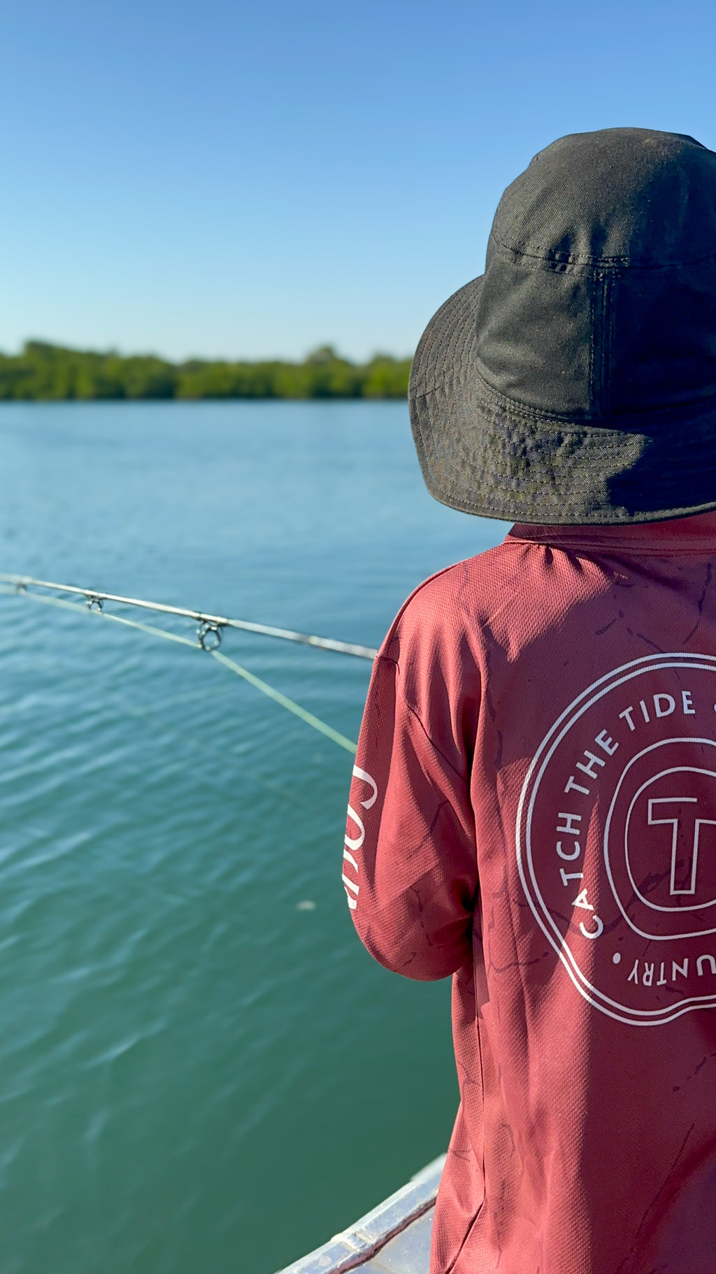 Pilbara Red Collared Kid's/Youth Fishing Shirt