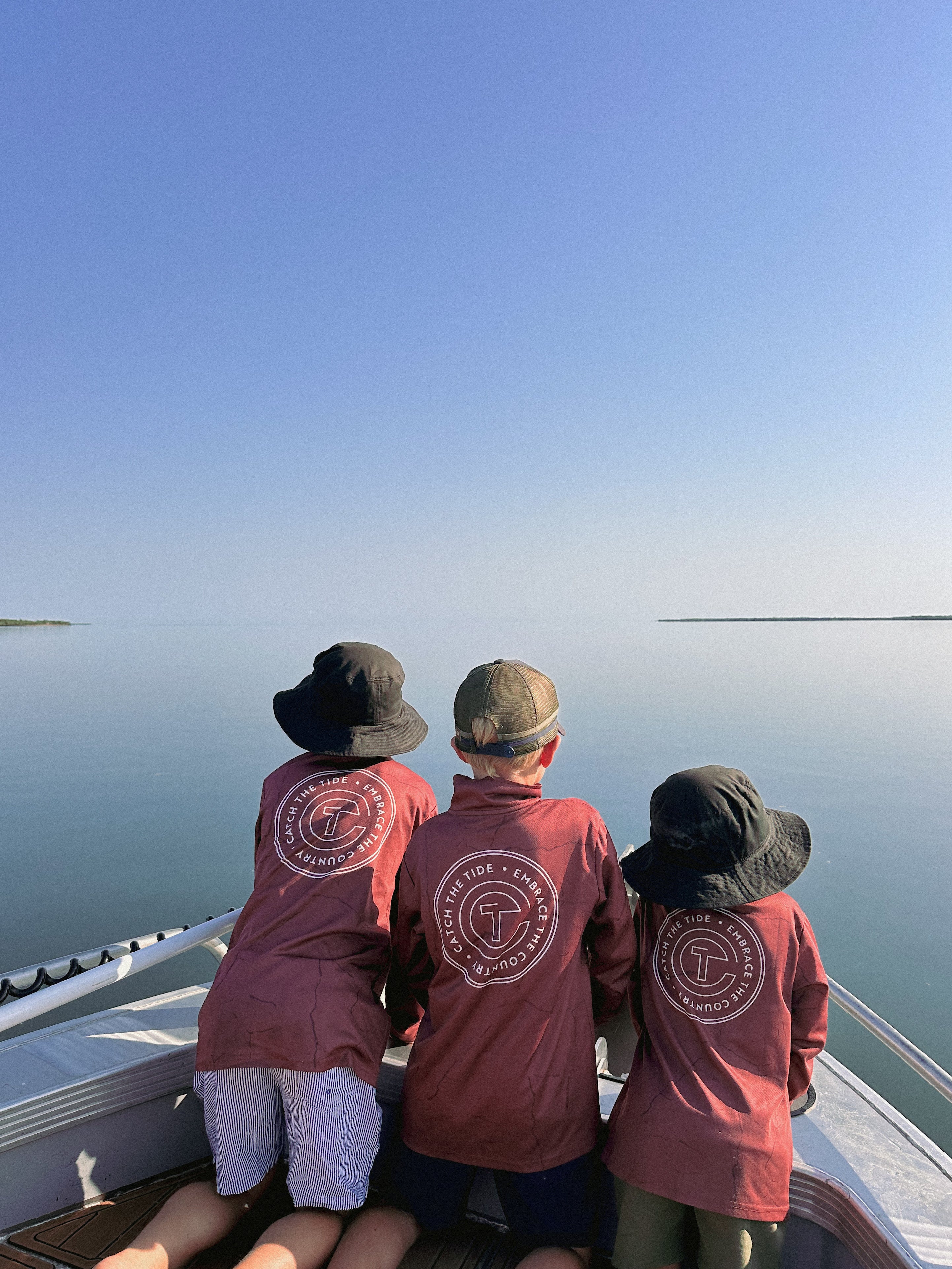Pilbara Red Collared Kid's/Youth Fishing Shirt