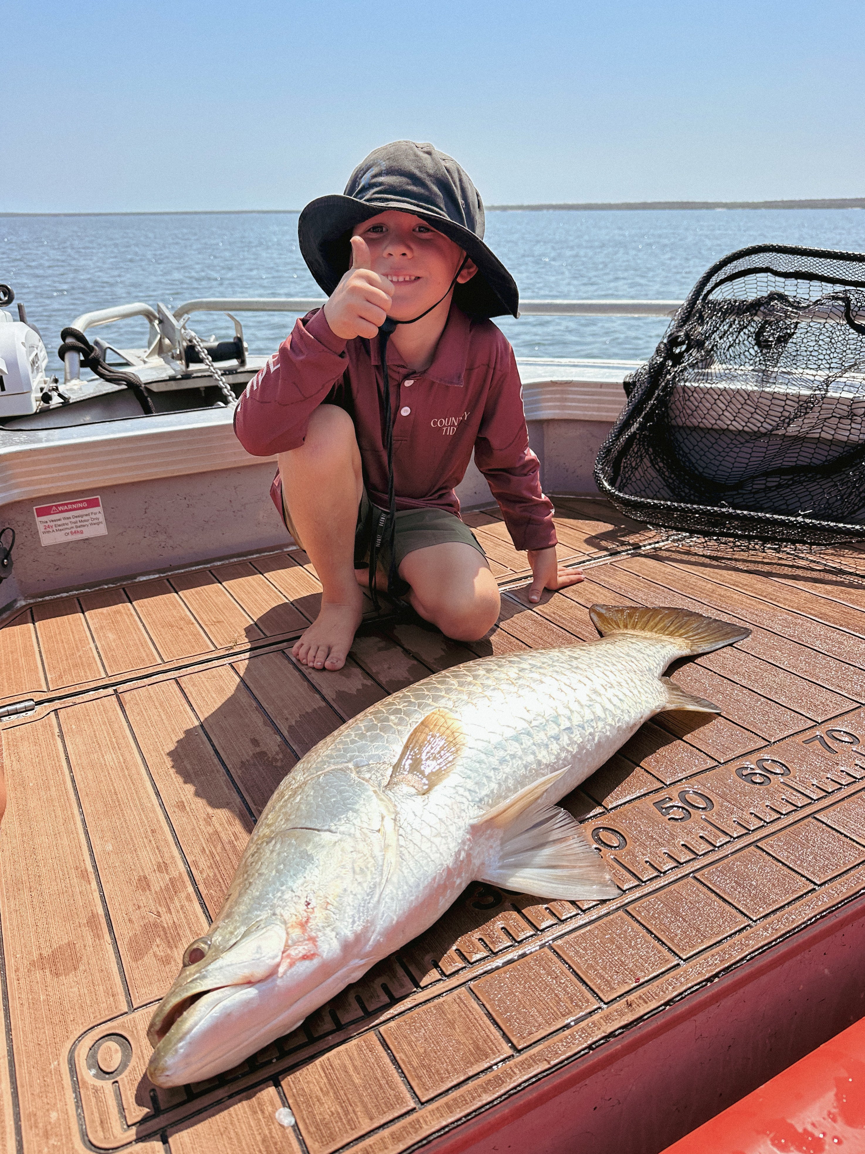 Pilbara Red Collared Kid's/Youth Fishing Shirt