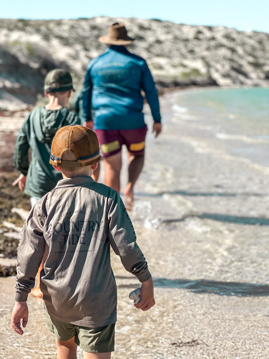 Taupe Barra Collared Kid's/Youth Fishing Shirt