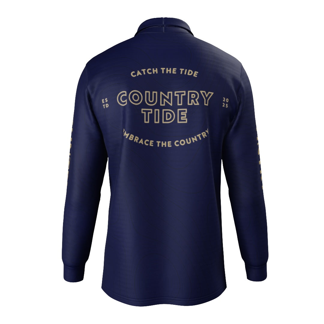 The Founder's Navy Collared Kid's/Youth Fishing Shirt